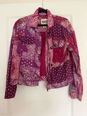 1969 Patchwork Bandana Print Cropped Jacket